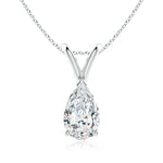 Load image into Gallery viewer, Lab-Grown V-Bale Pear-Shaped Diamond Solitaire Pendant
