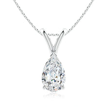 Lab-Grown V-Bale Pear-Shaped Diamond Solitaire Pendant