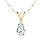Load image into Gallery viewer, Lab-Grown V-Bale Pear-Shaped Diamond Solitaire Pendant

