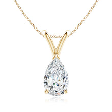 Lab-Grown V-Bale Pear-Shaped Diamond Solitaire Pendant
