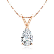 Lab-Grown V-Bale Pear-Shaped Diamond Solitaire Pendant