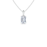 Load image into Gallery viewer, Prong-Set Emerald-Cut Lab-Grown Diamond Solitaire Pendant
