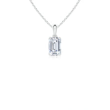 Prong-Set Emerald-Cut Lab-Grown Diamond Solitaire Pendant