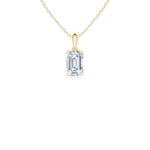 Load image into Gallery viewer, Prong-Set Emerald-Cut Lab-Grown Diamond Solitaire Pendant
