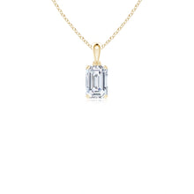 Prong-Set Emerald-Cut Lab-Grown Diamond Solitaire Pendant