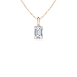 Load image into Gallery viewer, Prong-Set Emerald-Cut Lab-Grown Diamond Solitaire Pendant
