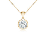 Load image into Gallery viewer, Bezel-Set Round Lab-Grown Diamond Solitaire Pendant
