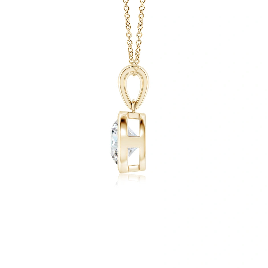 Bezel-Set Round Lab-Grown Diamond Solitaire Pendant
