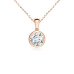Load image into Gallery viewer, Bezel-Set Round Lab-Grown Diamond Solitaire Pendant
