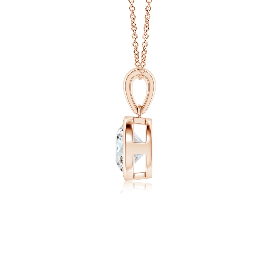 Bezel-Set Round Lab-Grown Diamond Solitaire Pendant