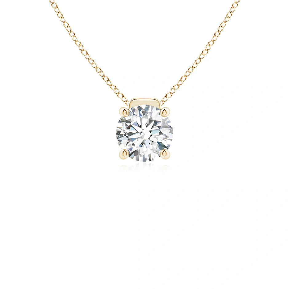 Lab-Grown Solitaire Round Diamond Floating Pendant