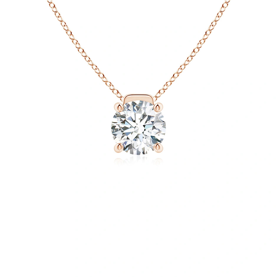 Lab-Grown Solitaire Round Diamond Floating Pendant
