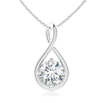 Load image into Gallery viewer, Lab-Grown Solitaire Diamond Twist Bale Pendant
