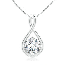 Lab-Grown Solitaire Diamond Twist Bale Pendant
