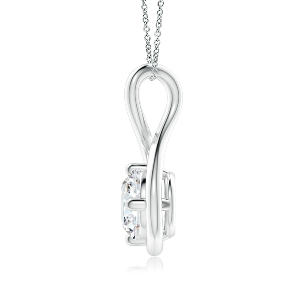 Lab-Grown Solitaire Diamond Twist Bale Pendant