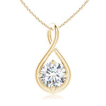 Load image into Gallery viewer, Lab-Grown Solitaire Diamond Twist Bale Pendant

