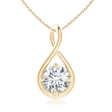Lab-Grown Solitaire Diamond Twist Bale Pendant