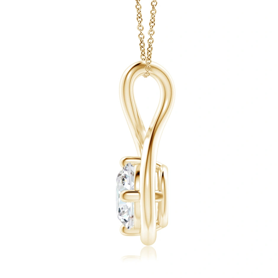 Lab-Grown Solitaire Diamond Twist Bale Pendant