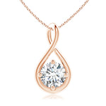 Load image into Gallery viewer, Lab-Grown Solitaire Diamond Twist Bale Pendant

