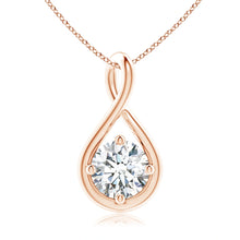 Lab-Grown Solitaire Diamond Twist Bale Pendant