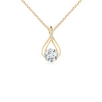 Load image into Gallery viewer, Round Lab-Grown Diamond Infinity Twist Pendant with Accents

