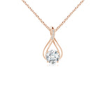 Load image into Gallery viewer, Round Lab-Grown Diamond Infinity Twist Pendant with Accents
