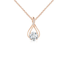 Round Lab-Grown Diamond Infinity Twist Pendant with Accents