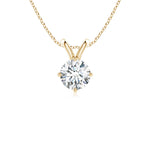 Load image into Gallery viewer, Round Prong-Set Lab-Grown Diamond Solitaire V-Bale Pendant
