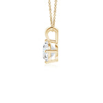 Load image into Gallery viewer, Round Prong-Set Lab-Grown Diamond Solitaire V-Bale Pendant
