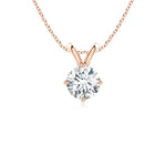 Load image into Gallery viewer, Round Prong-Set Lab-Grown Diamond Solitaire V-Bale Pendant
