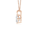 Load image into Gallery viewer, Round Prong-Set Lab-Grown Diamond Solitaire V-Bale Pendant

