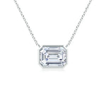 Load image into Gallery viewer, Lab-Grown East-West Bezel-Set Emerald-Cut Diamond Pendant

