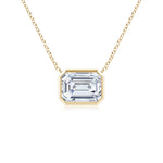 Load image into Gallery viewer, Lab-Grown East-West Bezel-Set Emerald-Cut Diamond Pendant
