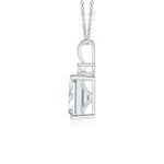 Load image into Gallery viewer, Emerald-Cut Lab-Grown Diamond Solitaire Pendant with Accent
