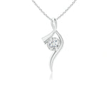 Load image into Gallery viewer, Lab-Grown Solitaire Diamond Ribbon Pendant
