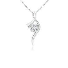 Lab-Grown Solitaire Diamond Ribbon Pendant