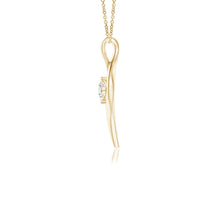 Lab-Grown Solitaire Diamond Ribbon Pendant