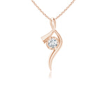 Load image into Gallery viewer, Lab-Grown Solitaire Diamond Ribbon Pendant
