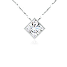 Bezel-Set Princess-Cut Lab-Grown Diamond Solitaire Pendant
