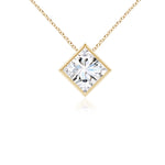 Load image into Gallery viewer, Bezel-Set Princess-Cut Lab-Grown Diamond Solitaire Pendant
