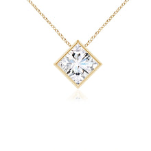 Bezel-Set Princess-Cut Lab-Grown Diamond Solitaire Pendant