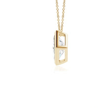 Bezel-Set Princess-Cut Lab-Grown Diamond Solitaire Pendant