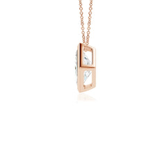 Bezel-Set Princess-Cut Lab-Grown Diamond Solitaire Pendant