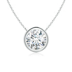 Load image into Gallery viewer, Lab-Grown Bezel-Set Round Diamond Solitaire Necklace
