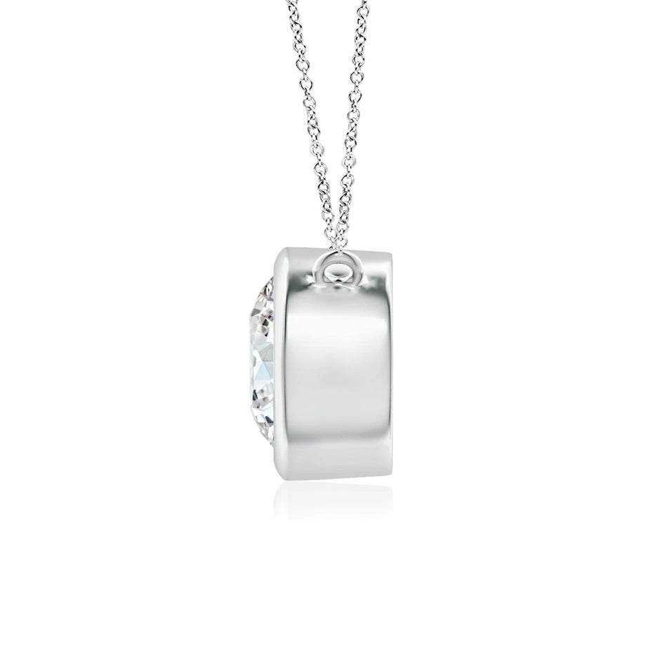 Lab-Grown Bezel-Set Round Diamond Solitaire Necklace