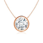Load image into Gallery viewer, Lab-Grown Bezel-Set Round Diamond Solitaire Necklace
