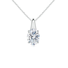 Lab-Grown Oval Diamond Solitaire Pendant