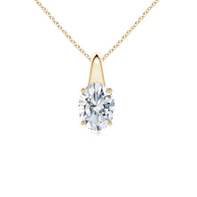 Lab-Grown Oval Diamond Solitaire Pendant