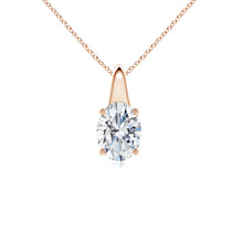 Lab-Grown Oval Diamond Solitaire Pendant