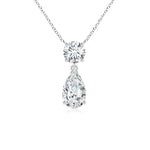 Load image into Gallery viewer, Lab-Grown Solitaire Pear Diamond Drop Pendant with Accent
